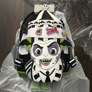 NEW Loungefly Warner Brothers Beetlejuice Carousel Hat Light Up Mini Backpack